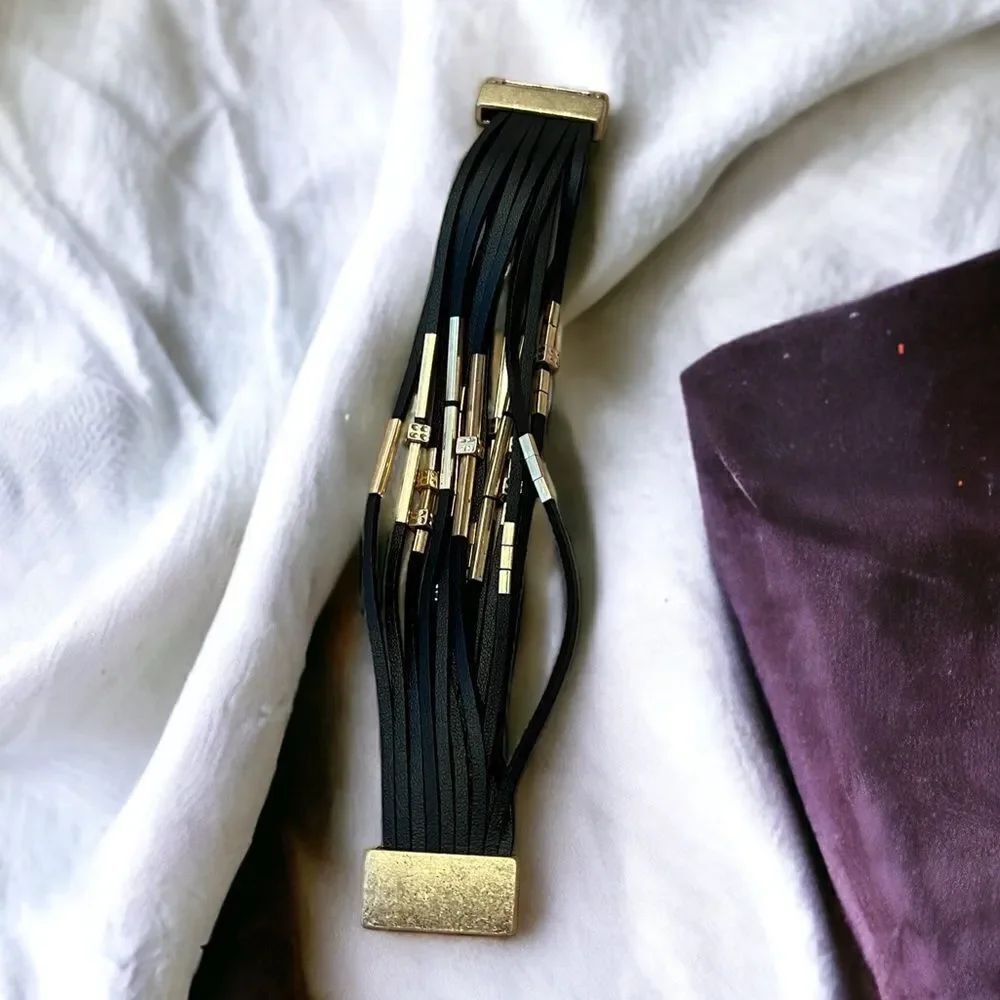 💎2/$30💎 Brand New Vegan Leather Gold Tone Magnetic Bracelet